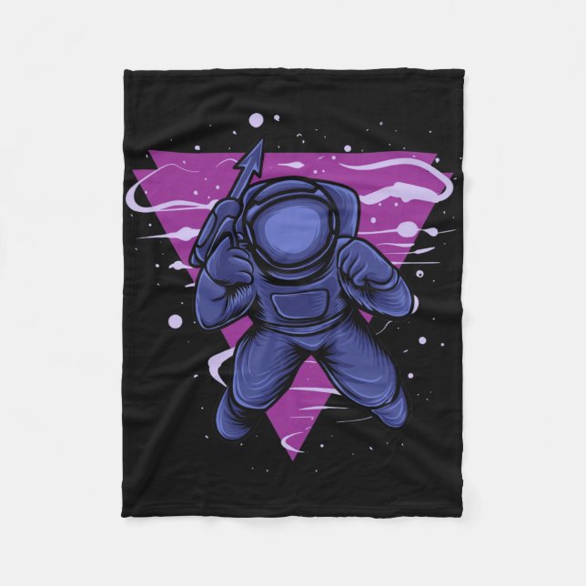 Astronaut War In Space Fleece Blanket (Front)