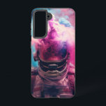 Astronaut with a pink and blue smoke cloud samsung galaxy case<br><div class="desc">Colourful space themed design</div>