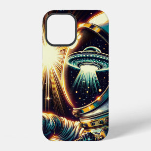 Astronaut with a Reflection of a UFO iPhone 12 Case