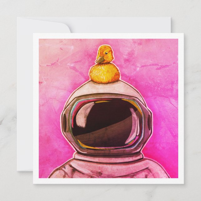 Astronaut With Baby Duck - Mini Print (Front)