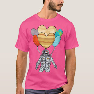 Astronaut with balloon solar system planet T-Shirt