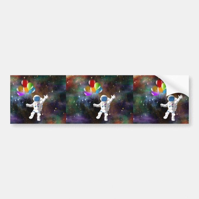 Astronaut with Balloons Bumper Sticker (Front)
