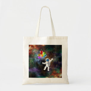 Astronaut with Balloons Tote Bag