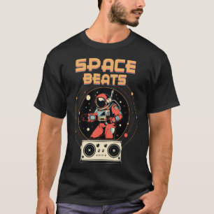 Astronaut With Boombox Vintage Astronaut Space Bea T-Shirt