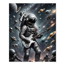 Astronaut with Electric Guitar poster