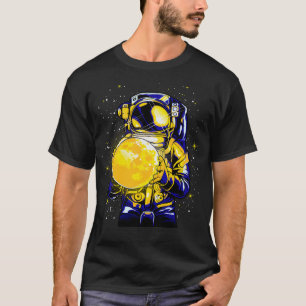 Astronaut With Glowing Moon Planet Space T-Shirt