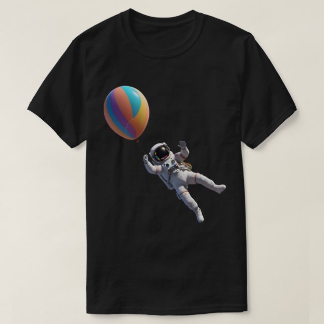 Astronaut With Planet Balloon Art. T-Shirt (Design Front)