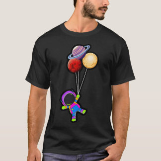 Astronaut With Planet Balloons T-Shirt