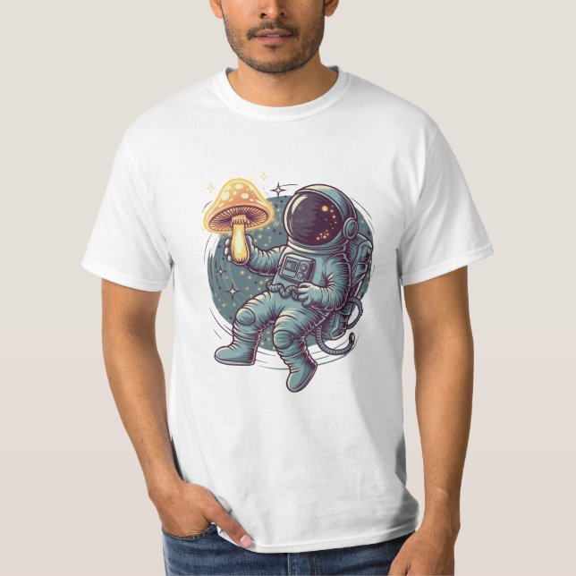 astronaut with space mushroom T-Shirt (Front)
