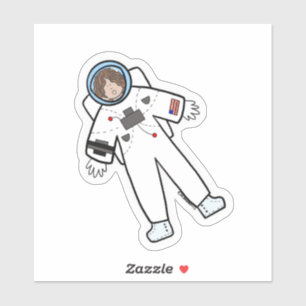 Astronaut woman custom cut sticker