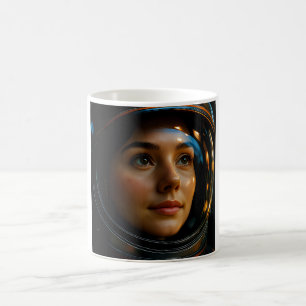 Astronaut women's portrait coffee mug