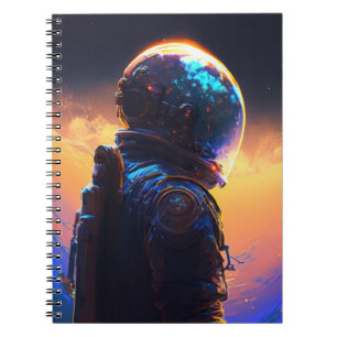 Astronaut World Discovery Painting Human Universe Notebook