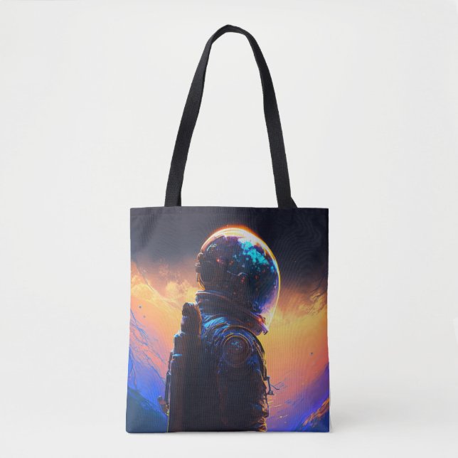 Astronaut World Discovery Painting Human Universe Tote Bag (Front)
