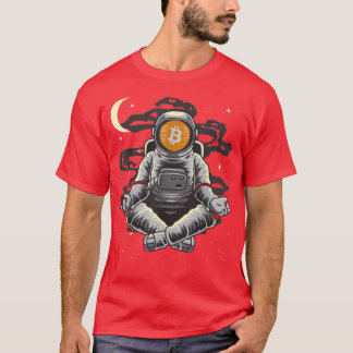 Astronaut Yoga BitCoin BTC Coin To The Moon Crypto T-Shirt