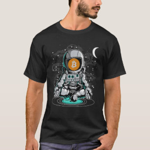 Astronaut Yoga Bitcoin BTC To The Moon Crypto Toke T-Shirt