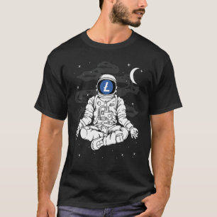 Astronaut Yoga Litecoin Ltc Coin To The Moon Crypt T-Shirt