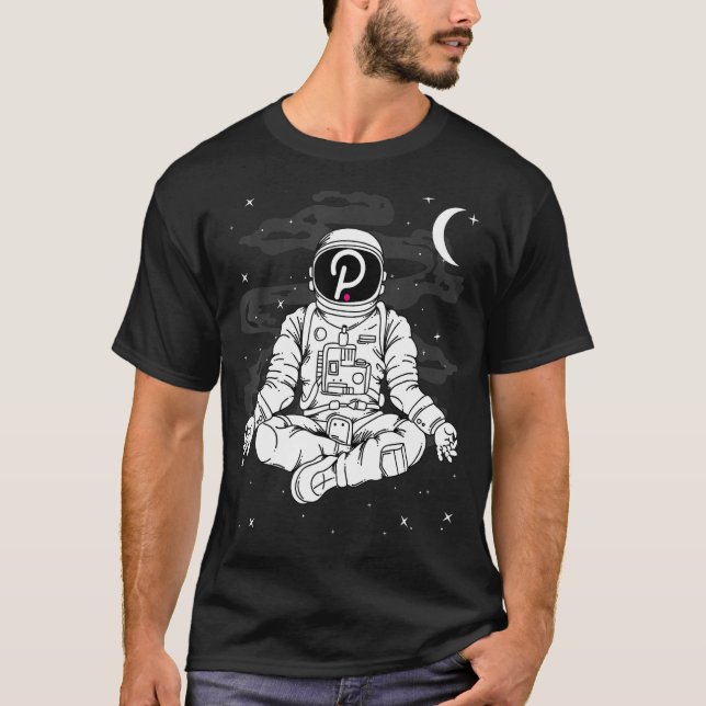 Astronaut Yoga Polkadot Dot Coin To The Moon Crypt T-Shirt (Front)