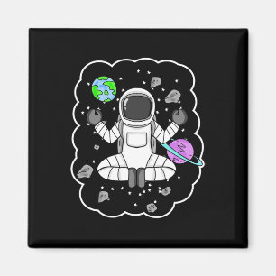 Astronaut Yoga Space Meditation  Magnet