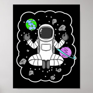 Astronaut Yoga Space Meditation  Poster