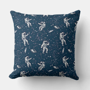 Astronauts among the stars and zodiacs  cushion