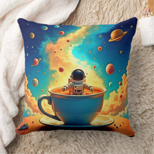 Astronaut's Coffee Cosmos Journey Cushion