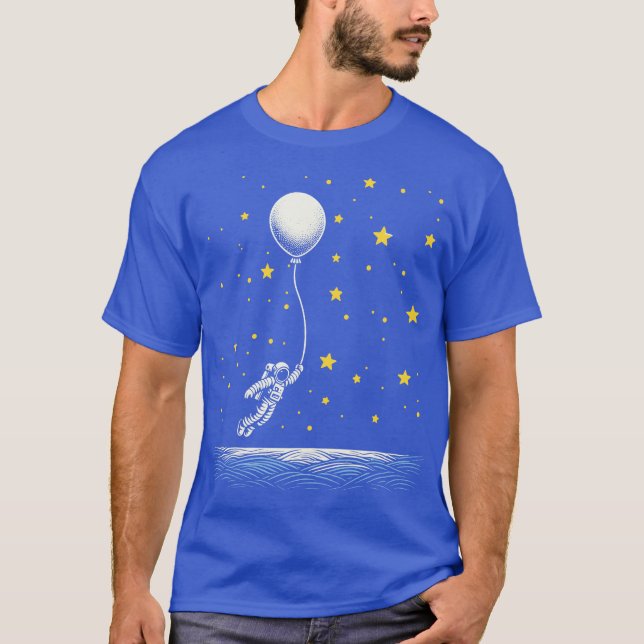 Astronauts flying with balloons T-Shirt (Front)