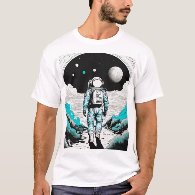 Astronaut's Gravity Leap T-Shirt Design (Front)