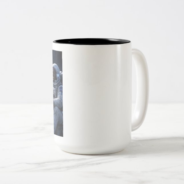 Astronauts Having Some Coffee Two-Tone Coffee Mug (Front Right)