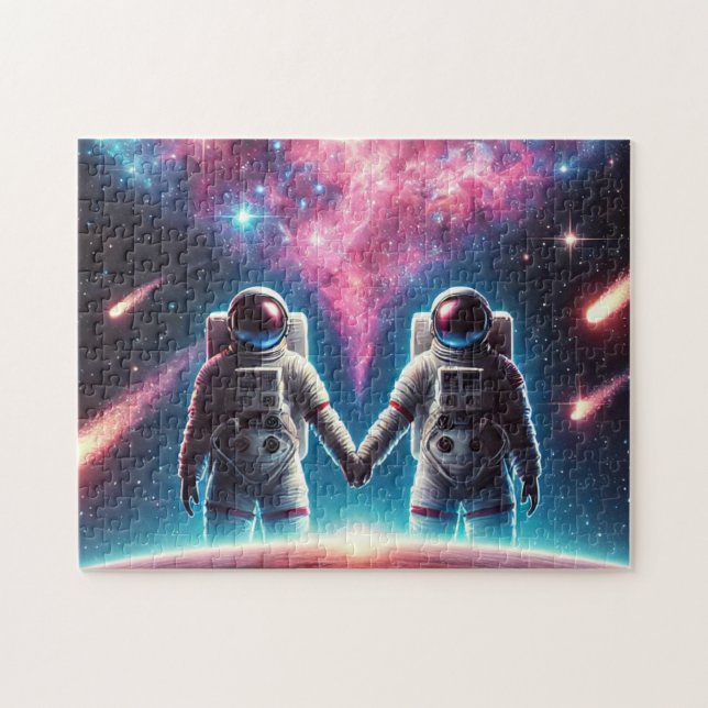 Astronauts in Love Galaxy Jigsaw Puzzle (Horizontal)