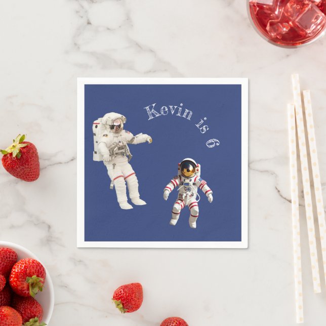 Astronauts in Space Monogram Name Napkin (Insitu)