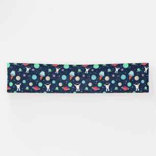 Astronauts Planets Rockets and Aliens Banner
