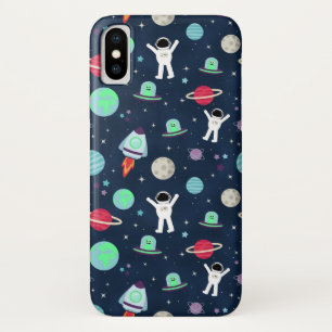 Astronauts Planets Rockets and Aliens iPhone X Case