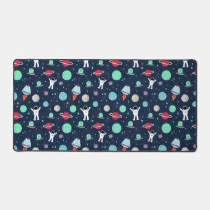 Astronauts Planets Rockets and Aliens Desk Mat