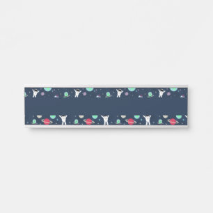 Astronauts Planets Rockets and Aliens Door Sign