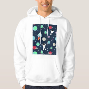 Astronauts Planets Rockets and Aliens Hoodie