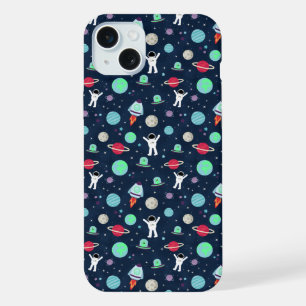 Astronauts Planets Rockets and Aliens iPhone 15 Plus Case