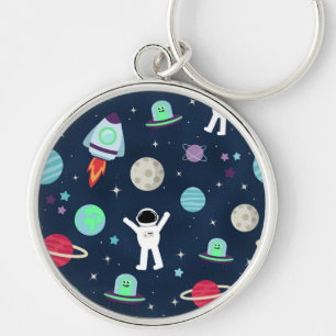 Astronauts Planets Rockets and Aliens Key Ring