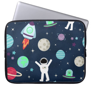 Astronauts Planets Rockets and Aliens Laptop Sleeve