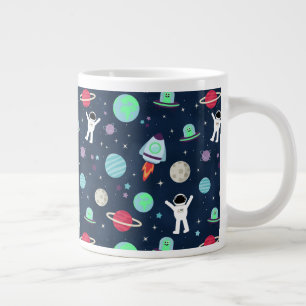 Astronauts Planets Rockets and Aliens Large Coffee Mug