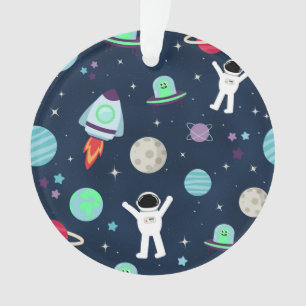 Astronauts Planets Rockets and Aliens Ornament