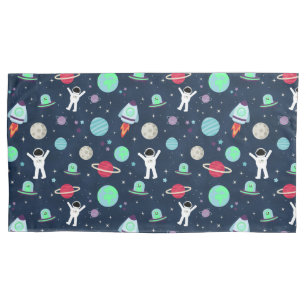 Astronauts Planets Rockets and Aliens Pillowcase