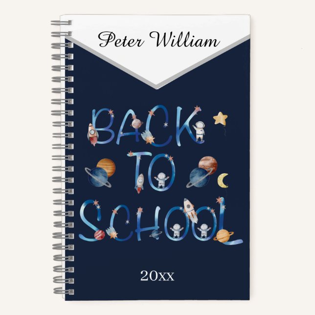Astronauts Planets Space, Back To School  Notebook (Front)