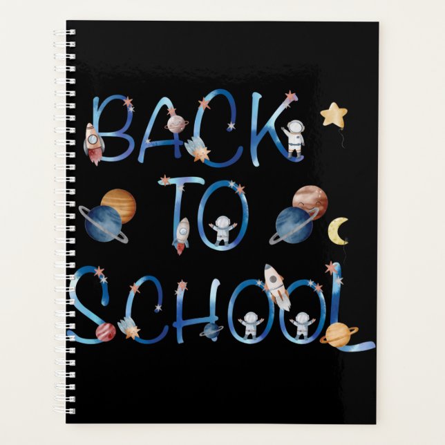 Astronauts Planets Space,back to school Planner (Front)