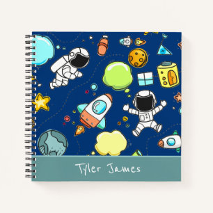 Astronauts Planets Space Kid's Square Notebook