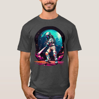 Astronauts playing baseball in space T-Shirt