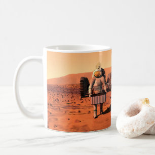 Astronauts Setting Up Weather Equipment On Mars. Coffee Mug