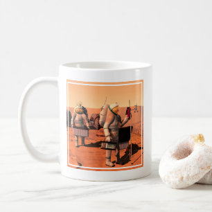Astronauts Setting Up Weather Equipment On Mars. Coffee Mug