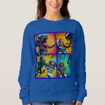 Astronauts vs Alien Pop Art