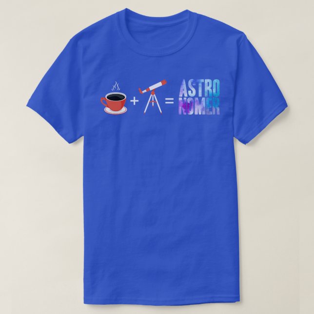 Astronomer Coffee Telescope Vector T-Shirt (Design Front)