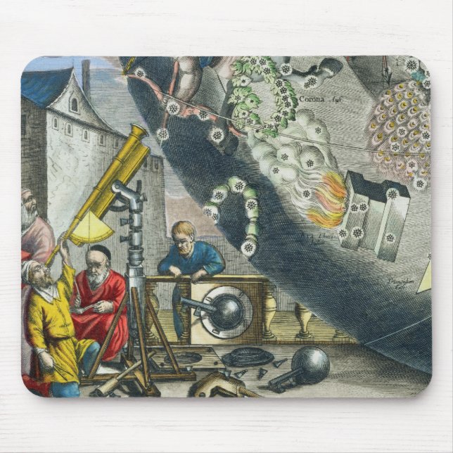Astronomers looking through a telescope, detail fr mouse pad (Front)